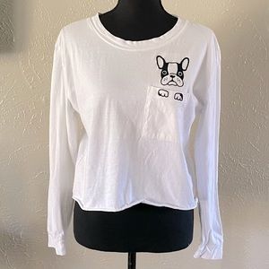 🐾Boston Terrier in Pocket Cropped T-shirt🐾 ~med